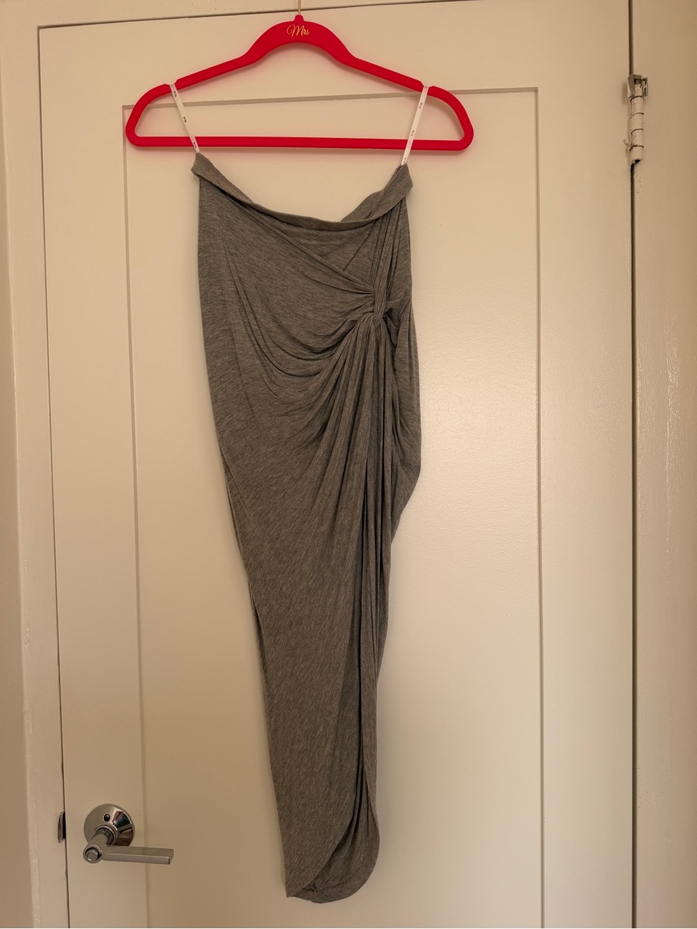 iris Grey Draped Maxi Skirt